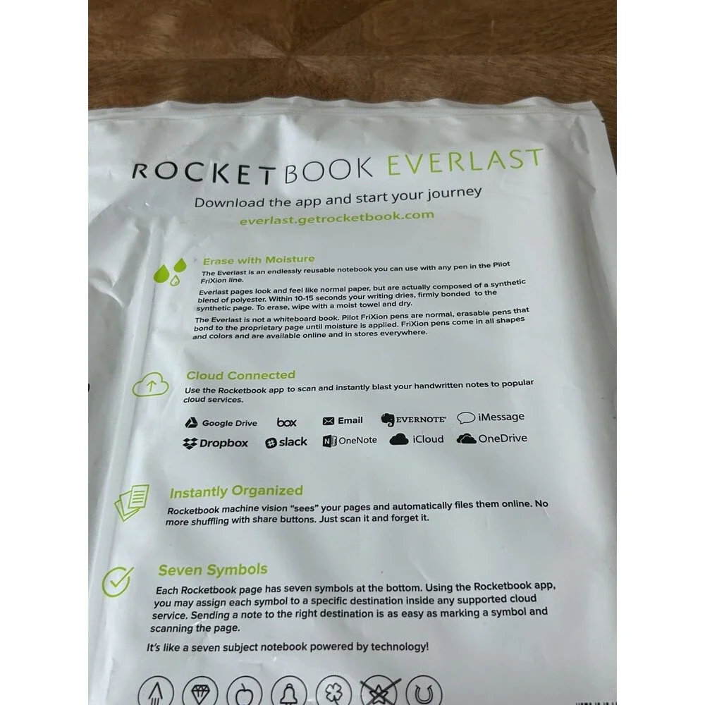 Rocketbook Smart Reusable Notebook Dot Grid Letter Plum Spiral Notebook New